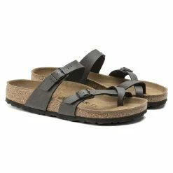 Best deal 👍 Birkenstock Mayari Birko-Flor Pull Up Anthracite ⌛ -women-sandals sale 1005023 pair