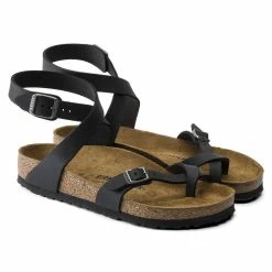 Best Sale 😍 Birkenstock Yara Oiled Leather Black 😀 -women-sandals sale 1011442 pair