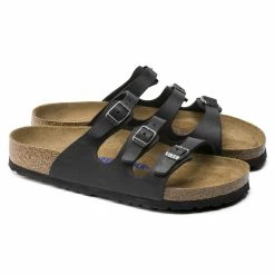 Coupon 🛒 Birkenstock Florida Oiled Leather Black 🤩 -women-sandals sale 1011445 pair