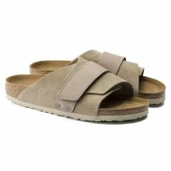 Best Pirce 🥰 Birkenstock Kyoto Nubuck/Suede Leather Taupe 👍 -women-sandals sale 1015573 pair