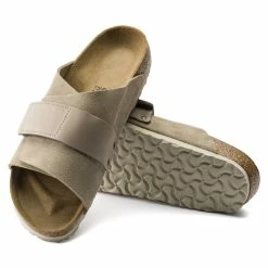 Best Pirce 🥰 Birkenstock Kyoto Nubuck/Suede Leather Taupe 👍 -women-sandals sale 1015573 sole