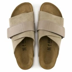 Best Pirce 🥰 Birkenstock Kyoto Nubuck/Suede Leather Taupe 👍 -women-sandals sale 1015573 top