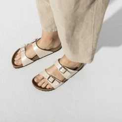 Cheapest ⭐ Birkenstock Sydney Birko-Flor Graceful Pearl White 👏 -women-sandals sale 1016171 f closeup f