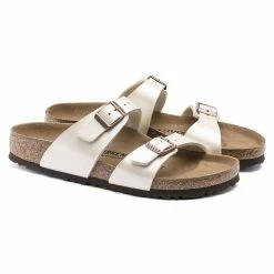 Cheapest ⭐ Birkenstock Sydney Birko-Flor Graceful Pearl White 👏 -women-sandals sale 1016171 pair
