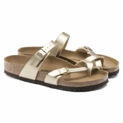 Flash Sale 😉 Birkenstock Mayari Birko-Flor Gold 😀 -women-sandals sale 1016416 pair