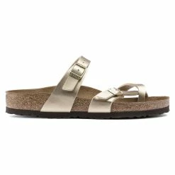Flash Sale 😉 Birkenstock Mayari Birko-Flor Gold 😀 -women-sandals sale 1016416 side