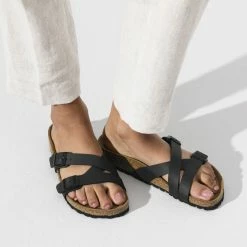 Budget 😀 Birkenstock Yao Birko-Flor Black 🛒 -women-sandals sale 1016687 f closeup f