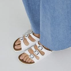 Discount 👏 Birkenstock Florida Birko-Flor White 🔔 -women-sandals sale 1016765 f closeup f
