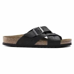 Best deal 👍 Birkenstock Lugano Oiled Leather Camberra Old Black 🎉 -women-sandals sale 1017465 side