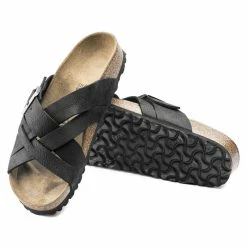 Best deal 👍 Birkenstock Lugano Oiled Leather Camberra Old Black 🎉 -women-sandals sale 1017465 sole