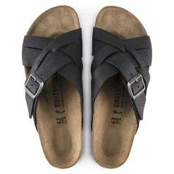 Best deal 👍 Birkenstock Lugano Oiled Leather Camberra Old Black 🎉 -women-sandals sale 1017465 top