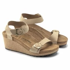 Best deal ⭐ Papillio Soley Ring-Buckle Nubuck Leather Sandcastle 🎉 -women-sandals sale 1018421 pair