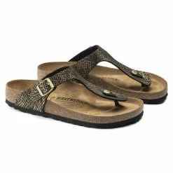 Brand new 👏 Birkenstock Gizeh Micro Fibre Shiny Python Black 🤩 -women-sandals sale 1018464 pair