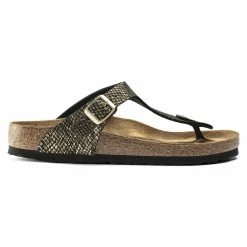 Brand new 👏 Birkenstock Gizeh Micro Fibre Shiny Python Black 🤩 -women-sandals sale 1018464 side