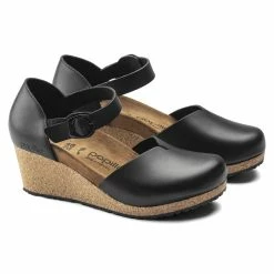 Outlet 🎉 Papillio Mary Ring-Buckle Natural Leather Black Black 🥰 -women-sandals sale 1018523 pair