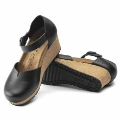 Outlet 🎉 Papillio Mary Ring-Buckle Natural Leather Black Black 🥰 -women-sandals sale 1018523 sole