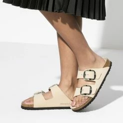 Cheapest 🛒 Birkenstock Arizona Big Buckle Nubuck Leather Almond 😀 -women-sandals sale 1018674 f closeup f