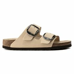 Cheapest 🛒 Birkenstock Arizona Big Buckle Nubuck Leather Almond 😀 -women-sandals sale 1018674 side