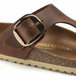 Budget 🎁 Birkenstock Gizeh Big Buckle Oiled Leather Cognac 💯 -women-sandals sale 1018785 detail 1