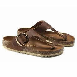 Budget 🎁 Birkenstock Gizeh Big Buckle Oiled Leather Cognac 💯 -women-sandals sale 1018785 pair