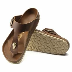 Budget 🎁 Birkenstock Gizeh Big Buckle Oiled Leather Cognac 💯 -women-sandals sale 1018785 sole