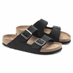 Best Pirce 🎁 Birkenstock Arizona Birko-Flor Nubuck Black ⌛ -women-sandals sale 1019115 pair
