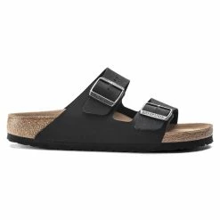 Best Pirce 🎁 Birkenstock Arizona Birko-Flor Nubuck Black ⌛ -women-sandals sale 1019115 side