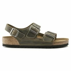Top 10 🥰 Birkenstock Milano BS Oiled Leather Faded Khaki 🧨 -women-sandals sale 1019336 side