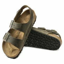 Top 10 🥰 Birkenstock Milano BS Oiled Leather Faded Khaki 🧨 -women-sandals sale 1019336 sole