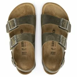 Top 10 🥰 Birkenstock Milano BS Oiled Leather Faded Khaki 🧨 -women-sandals sale 1019336 top