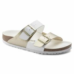 Brand new ⌛ Birkenstock Arizona Birko-Flor White/Gold 😍