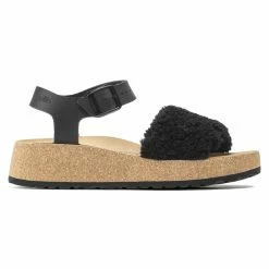Cheapest 🥰 Papillio Glenda Natural Leather/Shearling Teddy Black ✔️ -women-sandals sale 1020216 side
