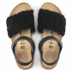 Cheapest 🥰 Papillio Glenda Natural Leather/Shearling Teddy Black ✔️ -women-sandals sale 1020216 top