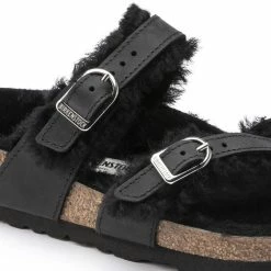 Hot Sale 🌟 Birkenstock Mayari Shearling Oiled Leather Black 🧨 -women-sandals sale 1020350 detail 1