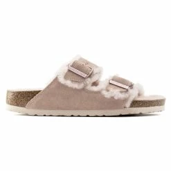 Hot Sale 🎉 Birkenstock Arizona Shearling Suede Leather Light Rose 🥰 -women-sandals sale 1020389 side