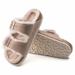 Hot Sale 🎉 Birkenstock Arizona Shearling Suede Leather Light Rose 🥰 -women-sandals sale 1020389 sole