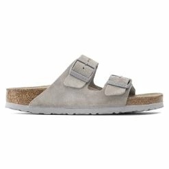 New 👏 Birkenstock Arizona Suede Leather Stone Coin 🌟 -women-sandals sale 1020507 side