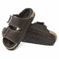 Wholesale 🎁 Birkenstock Arizona Shearling Suede Leather Mocha 👍 -women-sandals sale 1020528 sole