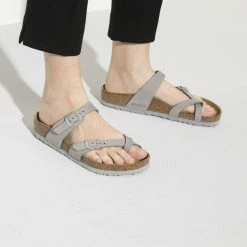 Promo 🔔 Birkenstock Mayari Nubuck Leather Dove Gray 🎉 -women-sandals sale 1020908 f closeup f