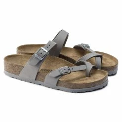 Promo 🔔 Birkenstock Mayari Nubuck Leather Dove Gray 🎉 -women-sandals sale 1020908 pair
