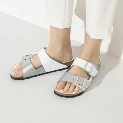 Best Sale 😉 Birkenstock Arizona Birko-Flor White ❤️ -women-sandals sale 1020927 f closeup f