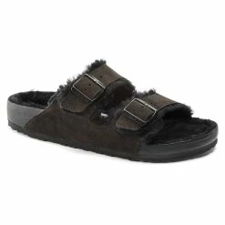 Best deal 👍 Birkenstock Arizona Shearling Suede Leather Mocha/Black 🥰