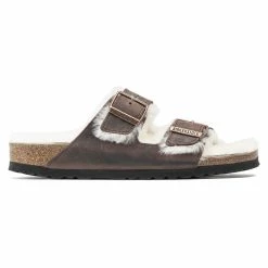 Hot Sale 🎁 Birkenstock Arizona Shearling Oiled Leather Habana 🛒 -women-sandals sale 1021049 side