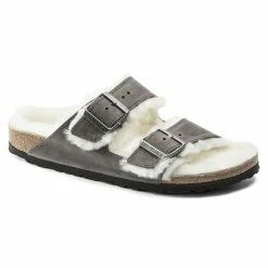 Deals ⌛ Birkenstock Arizona Shearling Oiled Leather Iron 😀