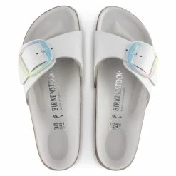Wholesale 🥰 Birkenstock Madrid Big Buckle Madrid Natural Leather White 👍 -women-sandals sale 1021080 top