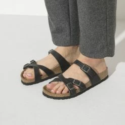 Discount ๐ Birkenstock Franca Oiled Leather Black ๐ 12 Discount ๐ Birkenstock Franca Oiled Leather Black ๐ -women-sandals sale 1021112 f closeup f