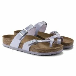 Best Pirce 🔔 Birkenstock Mayari Birko-Flor Patent Purple Fog Purple Fog 🎉 -women-sandals sale 1021441 pair