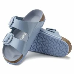 Cheapest 🎁 Birkenstock Natural Leather Patent High Shine Dusty Blue 🔔 -women-sandals sale 1021472 sole