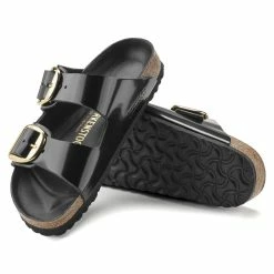 Best Pirce ✨ Birkenstock Arizona Natural Leather Patent High Shine Black 😀 -women-sandals sale 1021476 sole