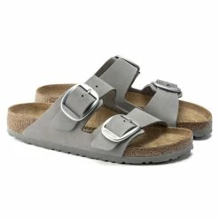 Deals 🎉 Birkenstock Arizona Big Buckle Nubuck Leather Dove Gray 🎁 -women-sandals sale 1022154 pair